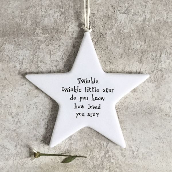 Twinkle Twinkle - Small Hanging Porcelain Star 